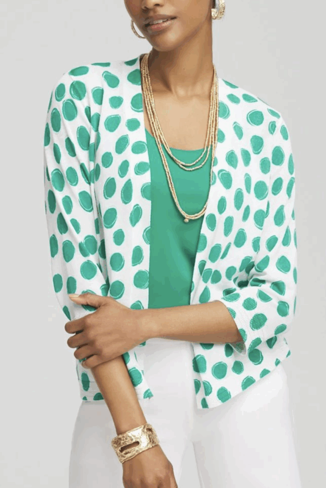 Cardigans That Don’t Look Frumpy tania stephens 50 is not old fashion over 50 polka dot